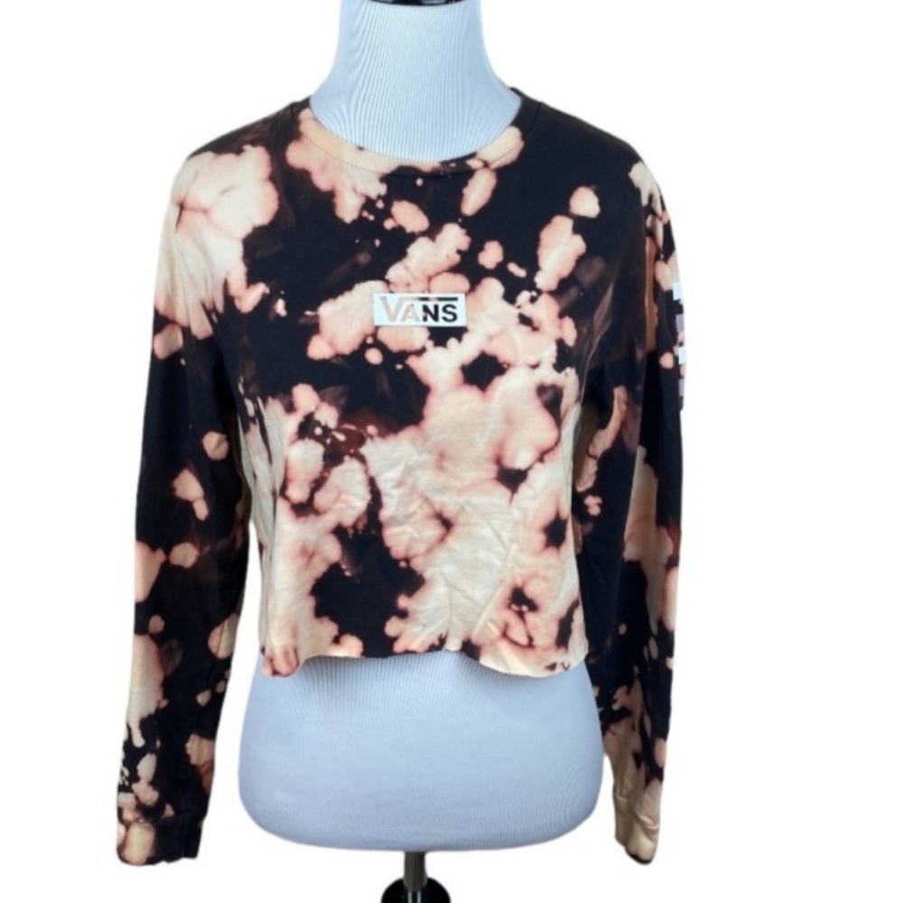 Vans skater distressed grunge style long sleeve cropped tee